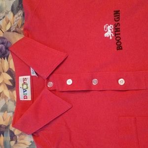 Booth's Gin bright red polo shirt XL